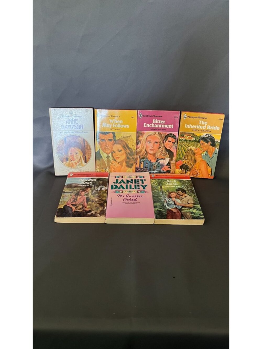 Vintage Harlequin Romance Paperback Lot Of 7 Books By Various Authors